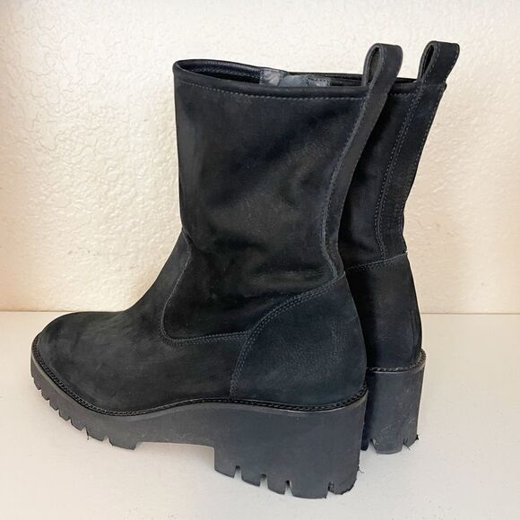 Paul Green Newbury black Suede Chelsea black platform combat Boots. US 9 - Picture 6 of 11